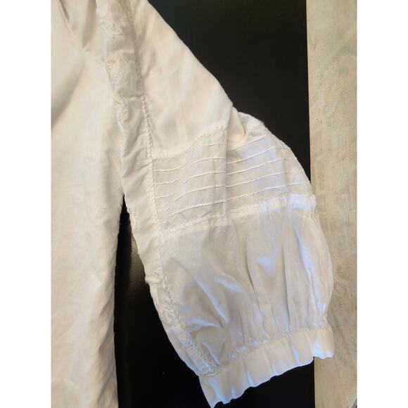 Lauren Ralph Lauren White Peasant Top Women's SZ Large Embroidery Boho - Picture 7 of 11